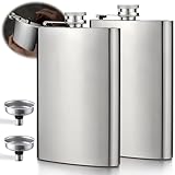 ZHYLUO Flachmann Edelstahl,2 Stück 304 8oz Edelstahl Flachmann Flachmann Set...