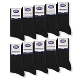 10 Paar Socken 100% Baumwolle Herren Komfortbund ohne Naht 10600 WP (Schwarz...