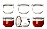 Weck luftdicht Clip-Close versiegelt Tulip 580 ml Tiegel mit Deckel 100 mm, 6...