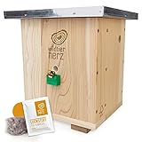 wildtier herz I Großes Hummelhaus Natur, geschraubtes Massivholz, Set - inkl....