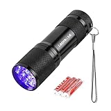 LE LED UV Schwarzlicht Taschenlampe mit 9 LEDs, mini UV Lampe Ultraviolettes...