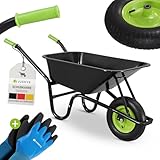 Juskys Schubkarre Garden - 100 Liter Volumen - 210 kg - Luftreifen mit Metall...