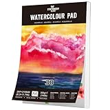 Stationery Island Aquarellpapier A4 300g, 30 Blatt Aquarellblock A4, Aquarell...