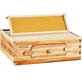VEVOR Bienenstock-Starterset, mittlere Box, 100% mit Bienenwachs beschichtetes...
