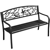 Yaheetech Gartenbank für 3 Personen Metallbank Sitzbank Outdoor Bank Eisenbank...