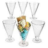 MamboCat 6er Set Copa Helado Eisbecher mit Fuß aus Glas I Klar I 340 ml I mit...