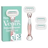 Gillette Venus Deluxe Smooth Sensitive Rosegold Rasierer Damen, Damenrasierer +...