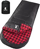 GEERTOP Schlafsack XXL 4 Jahreszeiten Flanell Campingschlafsack Übergröße...