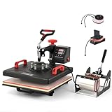 CREWORKS Hitzepresse 15'x15', 5-in-1 360-Grad-Schwenk-Shirt-Druckmaschine mit...