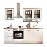 JASMIN Moderne Küchenzeile ohne Elektrogeräte in Pinie hell, Artisan Eiche...
