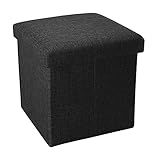 INTIRILIFE Faltbarer Sitzhocker 30x30x30 cm in Diamant SCHWARZ - Sitzwürfel mit...