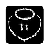 Ushiny Glitter Braut Hochzeit Schmuck set Silber Strass Mode Schmucksets...