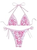 BYFINECANY Damen-Badeanzug, Blumenmuster, Neckholder, Paisleymuster,...