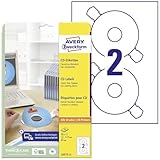 AVERY Zweckform L6015-25 selbstklebende CD-Etiketten inkl. Zentrierhilfe (50...