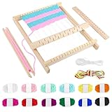 MXTIMWAN DIY Holz Kinder Webrahmen Set, Webrahmen Kinder, inkl. Wolle, Webkamm...