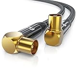 CSL - 2m HDTV Antennenkabel mit Braiding 8k 4k HDTV - Antennenstecker (Winkel)...