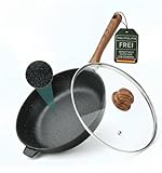 GOOLDMANN Tiefe Bratpfanne 28 CM mit Glasdeckel – Gusseisen-Aluminium Pfanne...