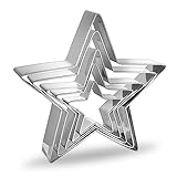 Prasacco 5 Stück Ausstechformen Set, Edelstahl Stern Ausstechformen 5...