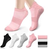 Vancle 4 Paar Pilates Socken Anti-Rutsch Damen 36-41, Yoga Socken Stoppersocken...