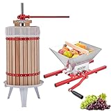 Arebos Obstpresse 30L und Obstmühle 7L| Manuelle Saftpresse I Beerenpresse...