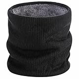 BARFULKER Winter Halsschlauch Herren Damen Warm Gefüttert Strickschal -...