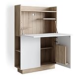 Vicco Sekretär Schreibtisch Alena, Arbeitstisch mit Schrank, Sonoma/Weiß, 85 x...