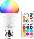 iLC LED Lampe ersetzt 85W, 1050 Lumen, RGB Glühbirne mit Fernbedienung...