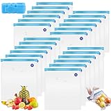 AKOLAFE 25 Stück Vakuumbeutel Lebensmittel Wiederverwendbar mit Ventil...