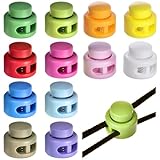 GGXZHT 12 Stück Kordelstopper, 2-Loch Schlösser für Kordel, Kunststoff-Kordel...