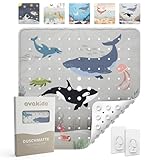 avakido® Duschmatte rutschfest Kinder - 100% BPA frei Inklusive 2 Haken zum...