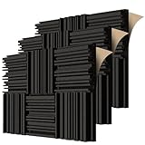 BXI Selbstklebende Akustikschaum-Paneele, 30 x 30 x 5 cm 18 Stück Breitband...