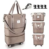 Arxus Reisetasche Erweiterbar mit Rollen, Faltbare Handgepäck Tasche Großer...