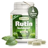 Rutin Kapseln, hochdosiert, 450mg - 120 Kapseln, vegan. Reines, pflanzliches...