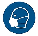 Aufkleber Hinweisschild Piktogramm Maskenpflicht Mundschutz (5 Stück, 10 x 10...