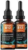 Vitamin B12 Tropfen - 2x1800 Tropfen (2x50ml) - bioaktives Methylcobalamin B12 -...