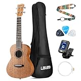 LEKATO Konzert Ukulele Erwachsene Anfänger Set, 23 Zoll Ukulele aus stabilem...