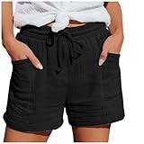 Generisch Damen Kurze Hose Sommer Mode Lässige Musselin Shorts mit Taschen...