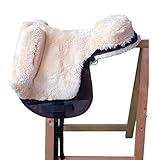 A&M Reitsport Fellsattel Merino Lammfell Baumloser Sattel Reitpad Schwarz Braun...