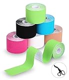 TIDEVAN 6 Rollen Tape Sport (5m x 5cm) Kinesiotapes Hautfreundliche Tapes...