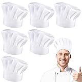 taonganui 6 Stück Kochmütze Weiß Unisex Chef Kochmützen Erwachsene Koch...