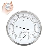 GAESHOW 2 In 1 Edelstahl Bimetall Thermometer, Thermohygrometer, Wandmontiertes...