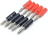 10pcs 4mm Bananenstecker Jack Bananenschraubkopf schwarz rot vernickelt...