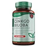 Ginkgo Biloba 6250 mg - 365 vegan Tabletten für 1 Jahr - Hochdosiert und...