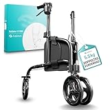 Helavo Rollator 3 Räder nur 5.5 kg - Indoor Rollator schmal für Wohnung,...