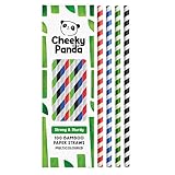 The Cheeky Panda Bambus Strohhalme Papier Bunte | 100 x Cocktail Strohhalme |...