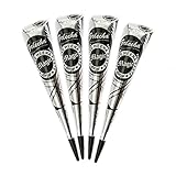 4x FADEDA Golecha Magic FAST HEENA CONE Paste Cones Kegel (schwarz) No Mix, No...