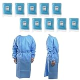 HansaGT Medical 100 Stk PP+PE Schutzkittel Einweg 32g,OP Kittel Blau,Einweg...