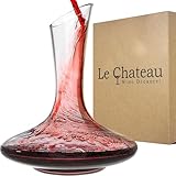 Le Chateau Große, elegante Kristall-Weinkaraffe mit Belüfter – 750 ml...