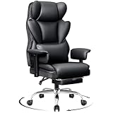 DoChair Chefsessel Breit, Ergonomisch Bürostuhl mit Fußstütze 165°...