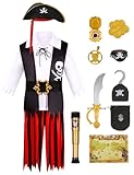 Velmawig Piratenkostüm Kinder Jungen Piraten Kostüm Outfit Zubehör Set...